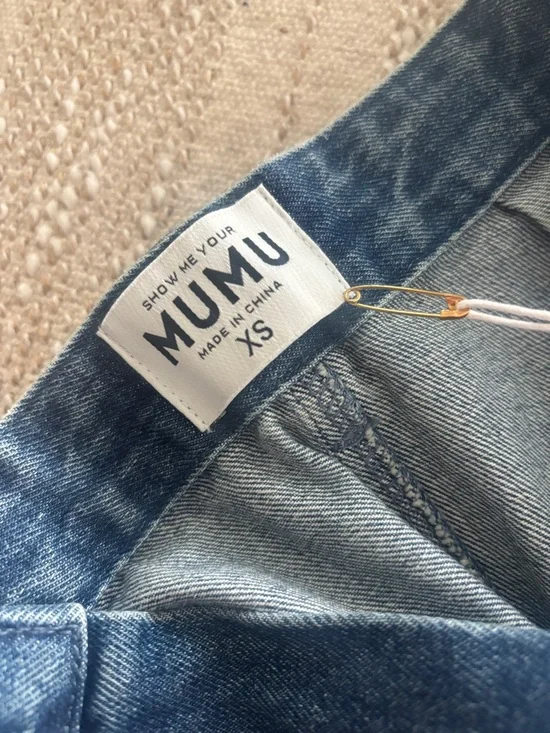 Show Me Your Mumu Blue Denim Mini Skirt with Studded Belt - Picture 2 of 10